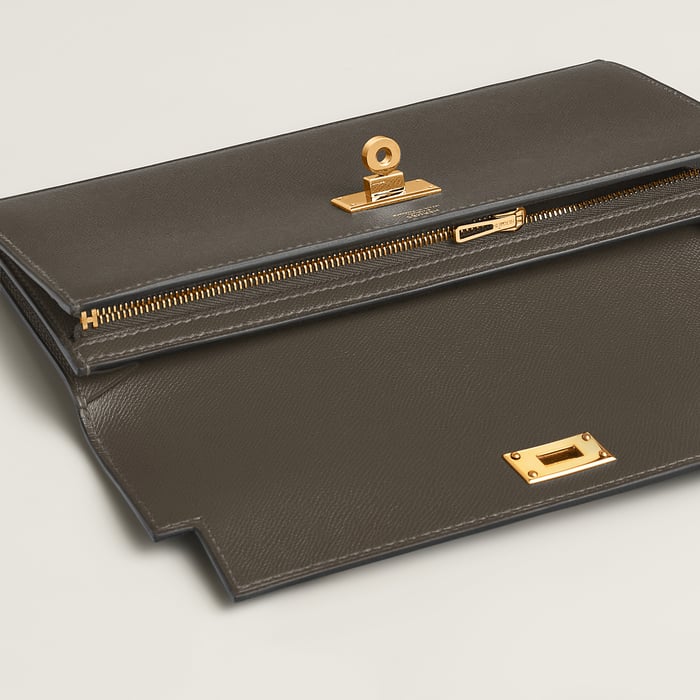 Vert Loden Kelly Pocket Long Wallet