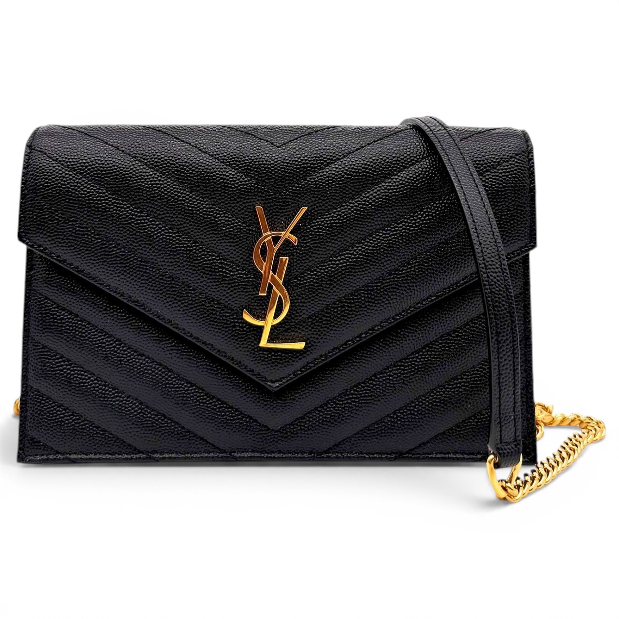 Saint Laurent Portefeuille enveloppe leather crossbody bag