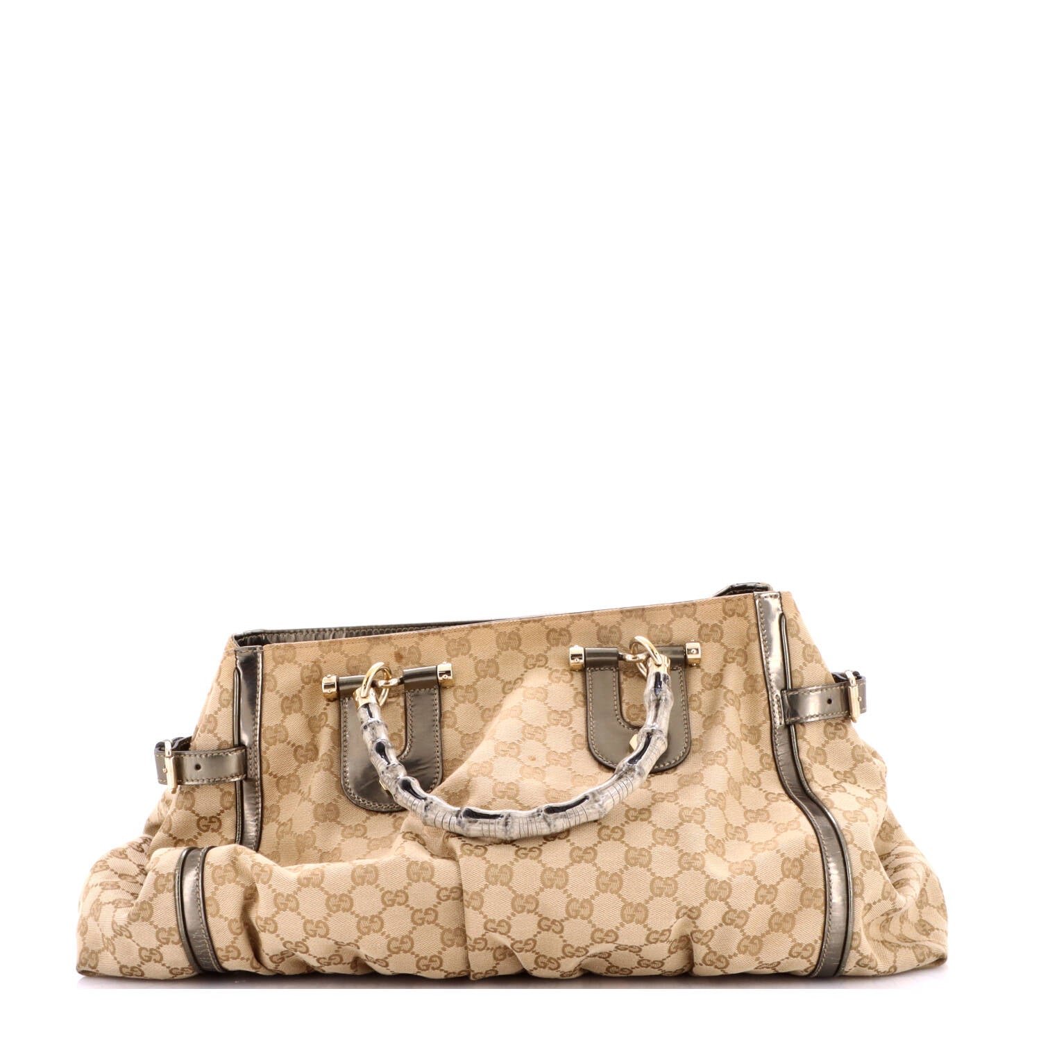Pop Bamboo Tote GG Canvas Large