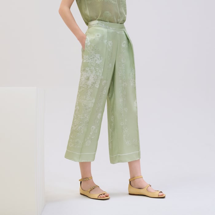 Vert Tendre "Brides De Gala En Fleurs" Pants