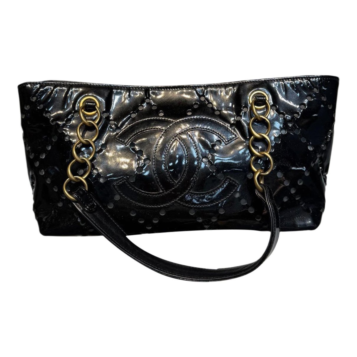 Patent leather tote
