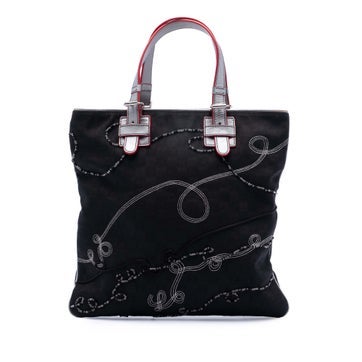Calf Leather Anagram Beaded Jacquard Tote