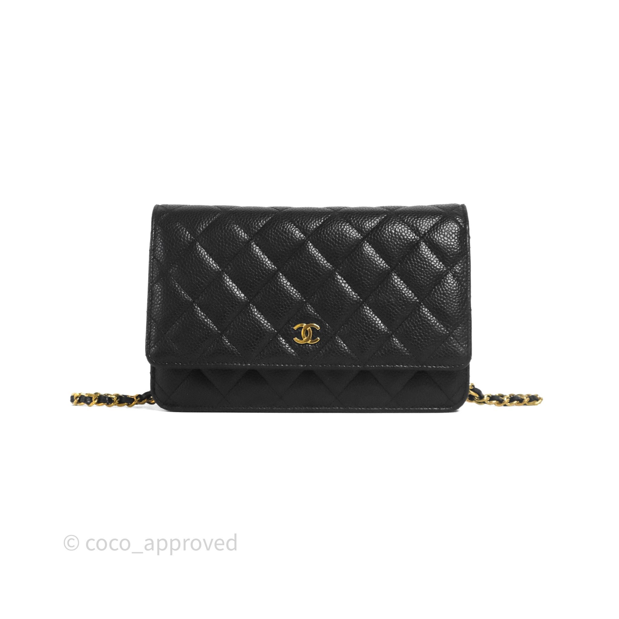 Chanel Quilted WOC Black Caviar Gold Hardware