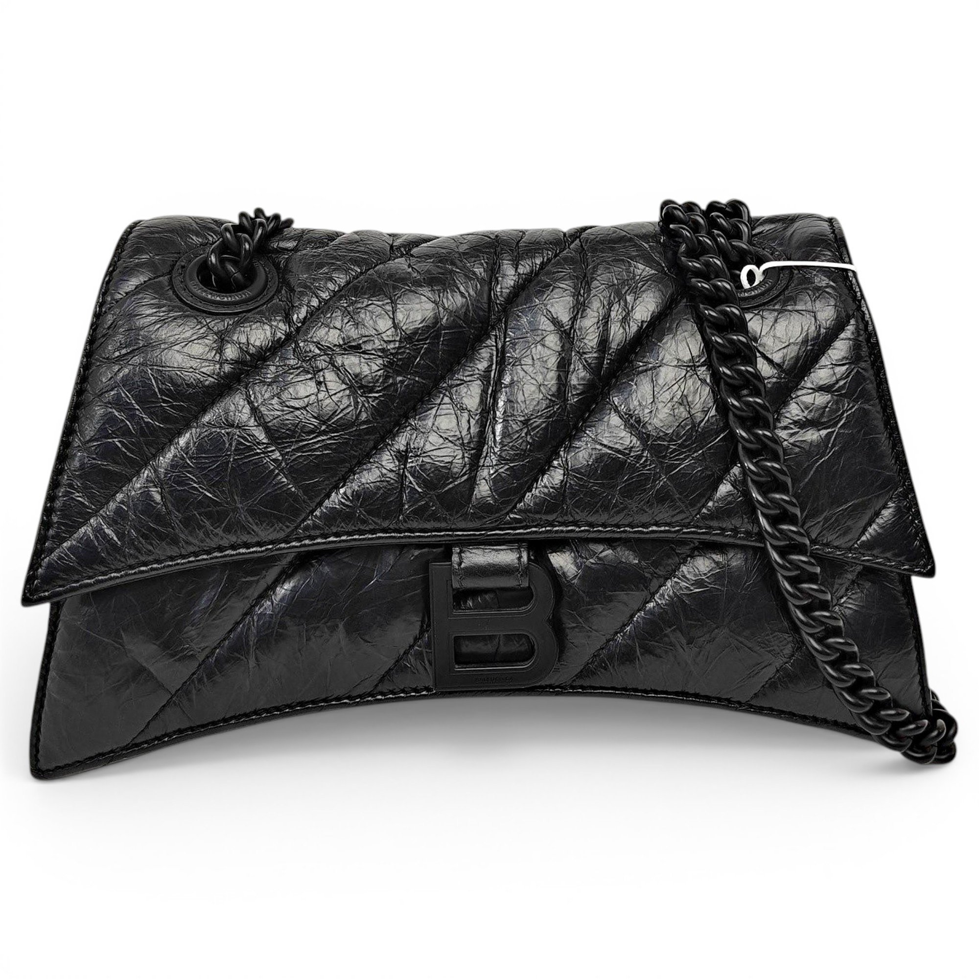 Crush leather handbag