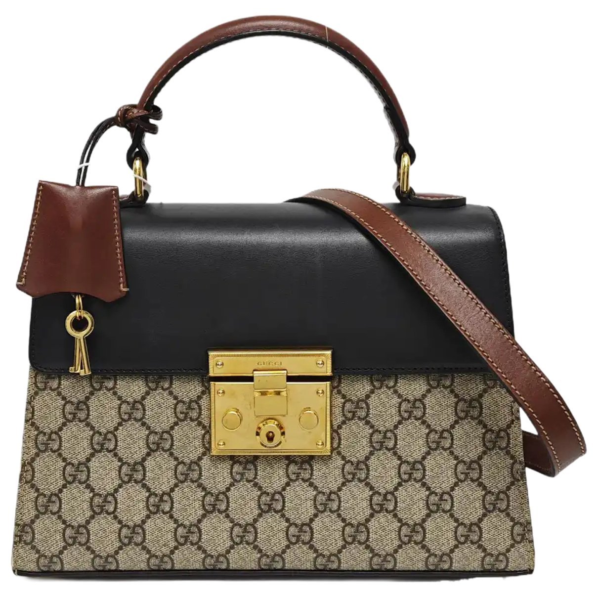 Padlock leather handbag