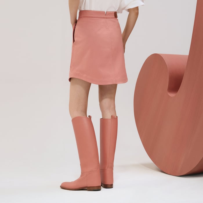 Rose Bubinga Miniskirt With Equestrian Details