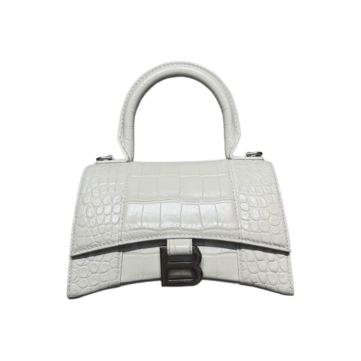 Hourglass leather handbag