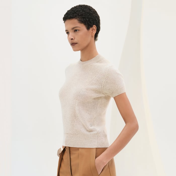 Cashmere short-sleeve sweater