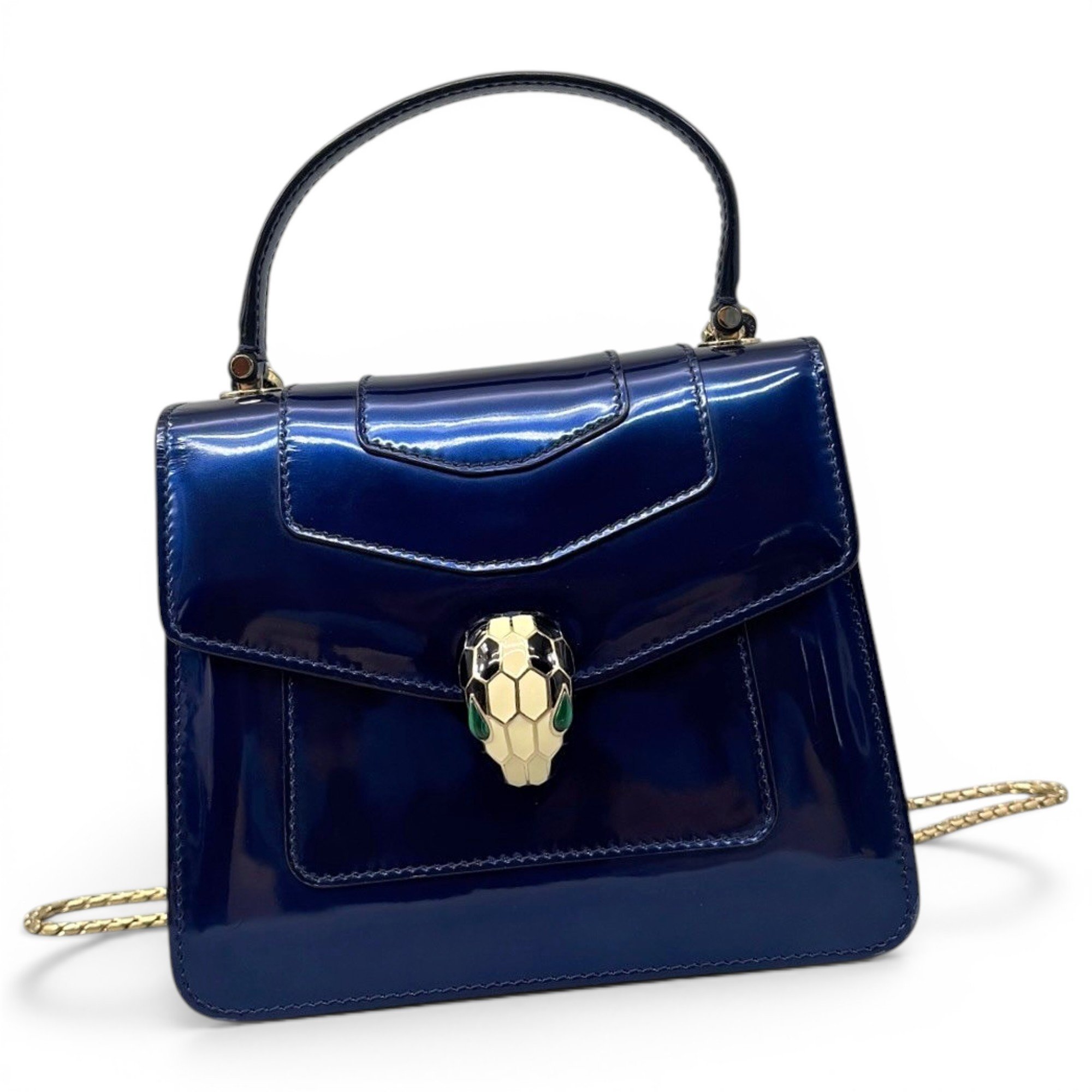 Serpenti patent leather handbag