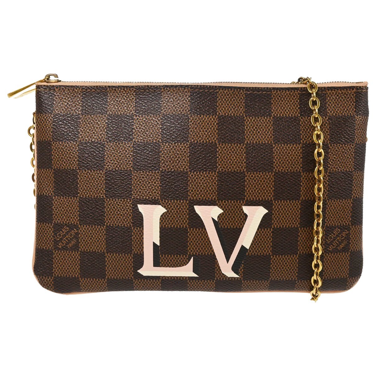 Double zip cloth clutch bag