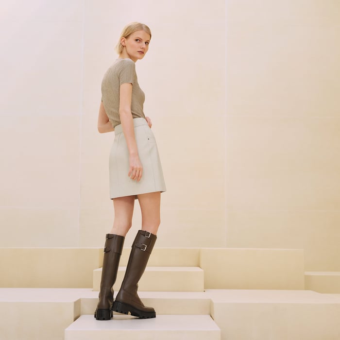 Blanc Camarguais Miniskirt With Quilted Detail