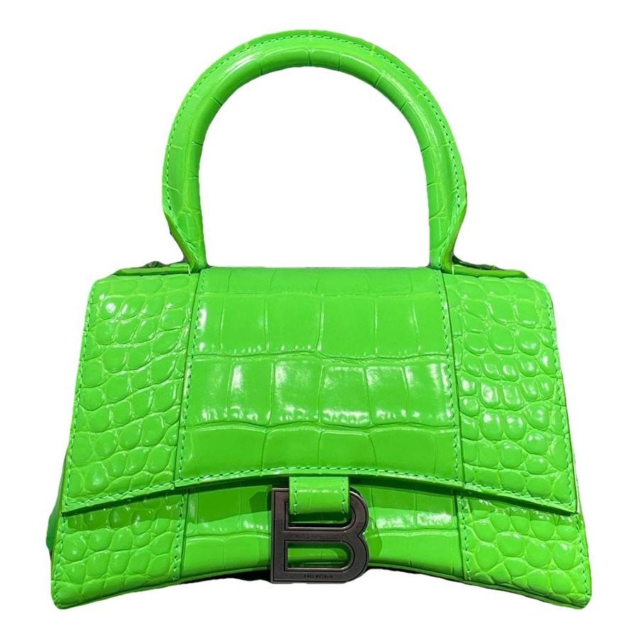 Hourglass leather handbag
