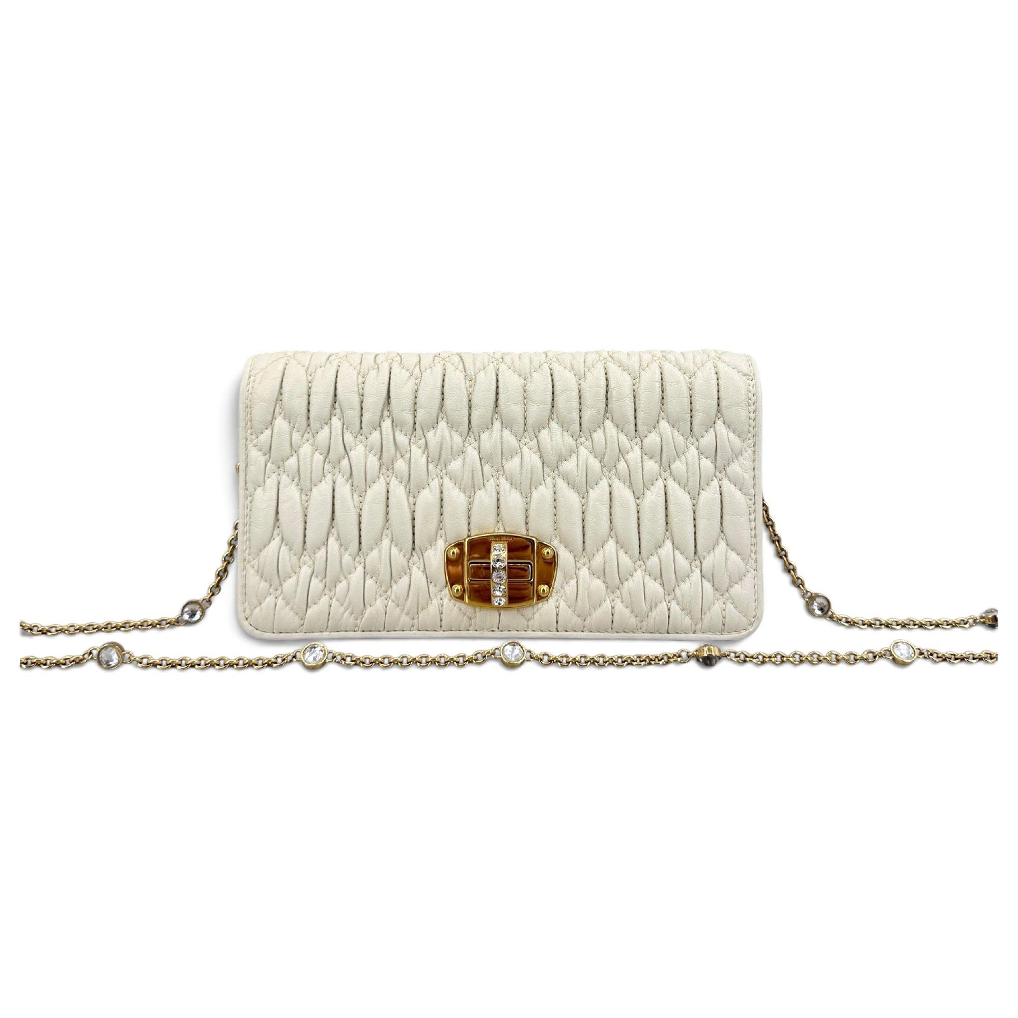 Miu Miu Miu Crystal leather handbag