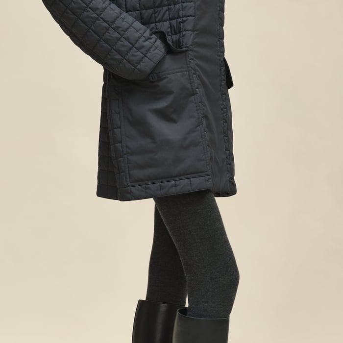 Bleu Noir Quilted Coat