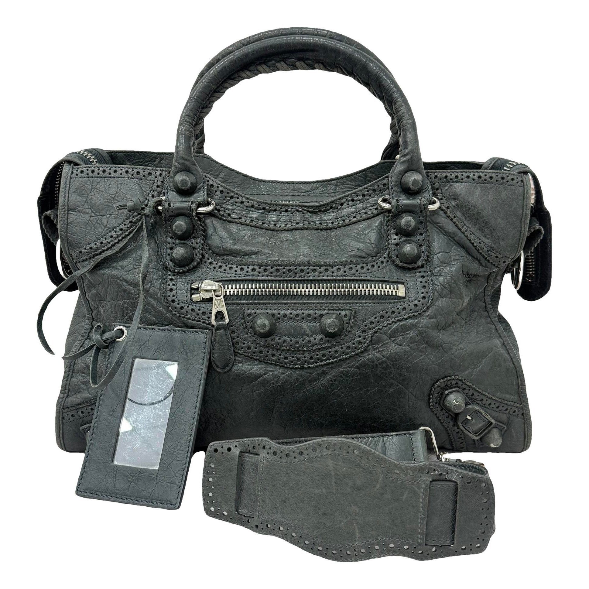 City leather handbag