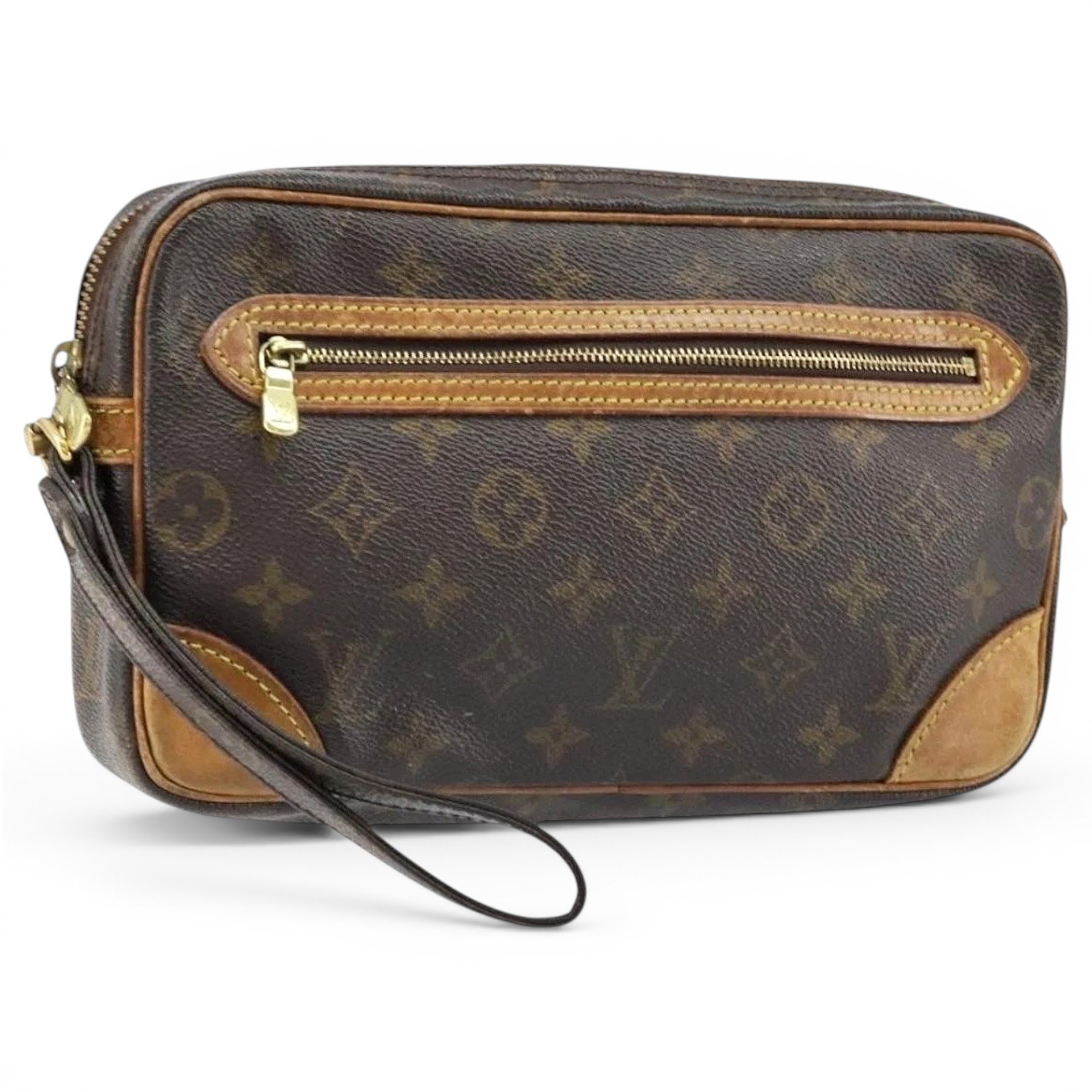 Leather clutch bag