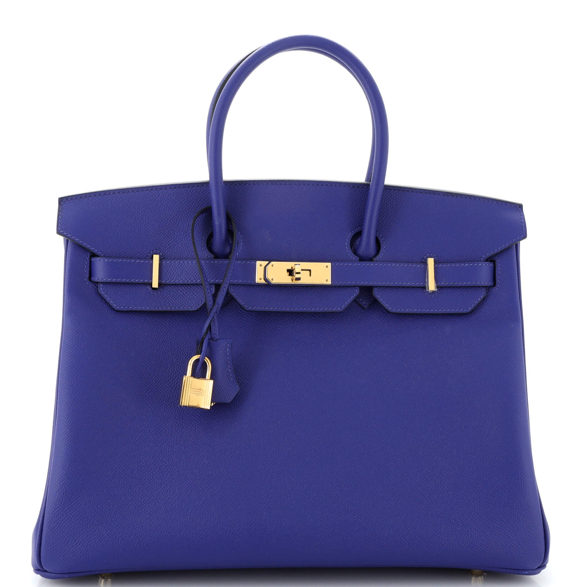 Hermes Birkin Handbag Bleu Electrique Epsom with Gold Hardware 35