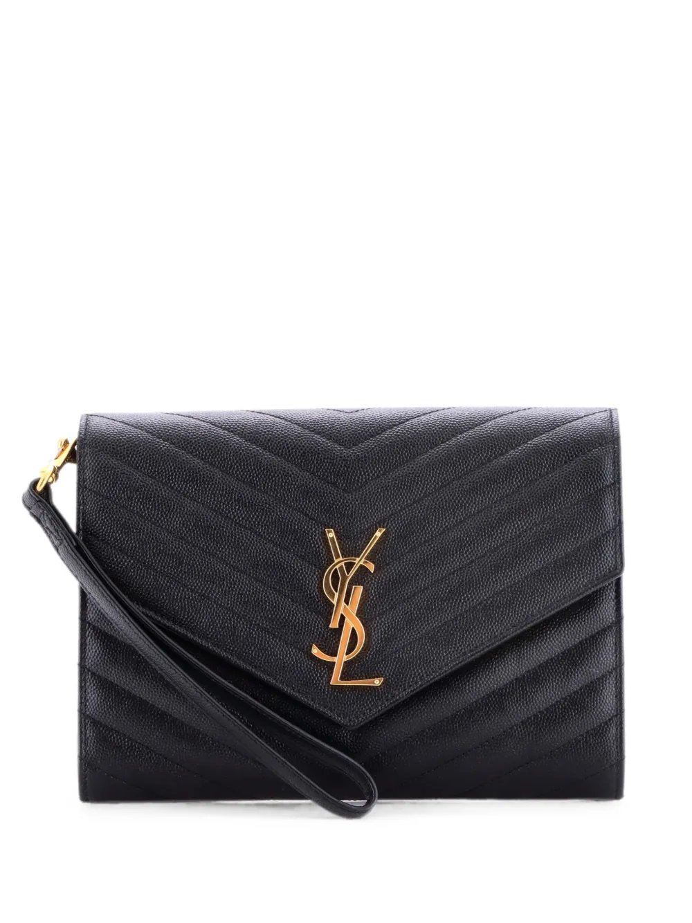 Classic Monogram Envelope Wristlet Mixed Matelasse Leather clutch bag