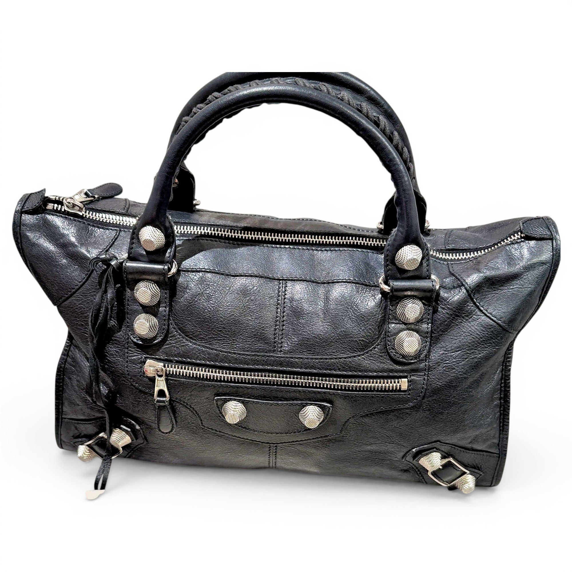 City leather handbag