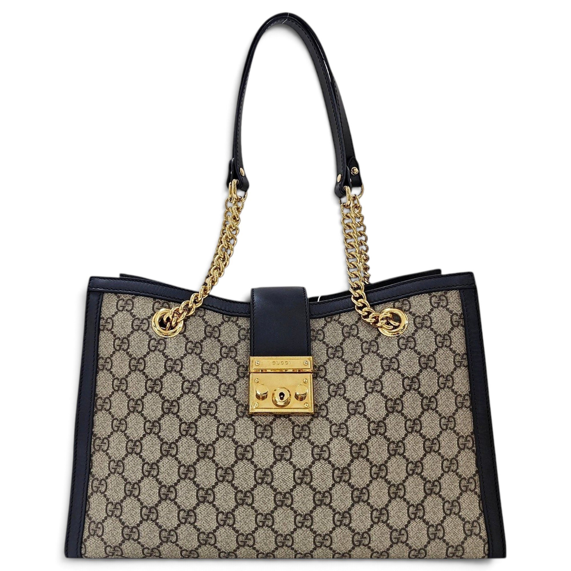 Padlock leather handbag