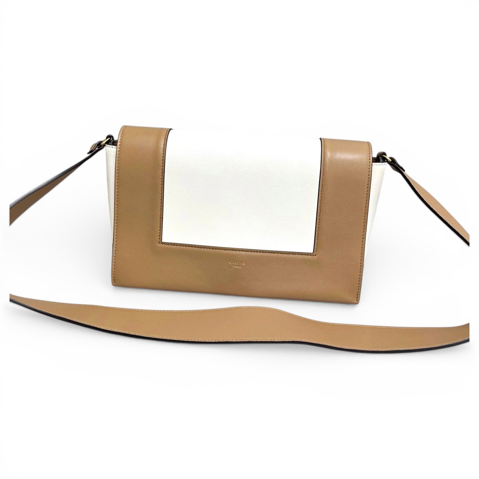 Frame leather handbag