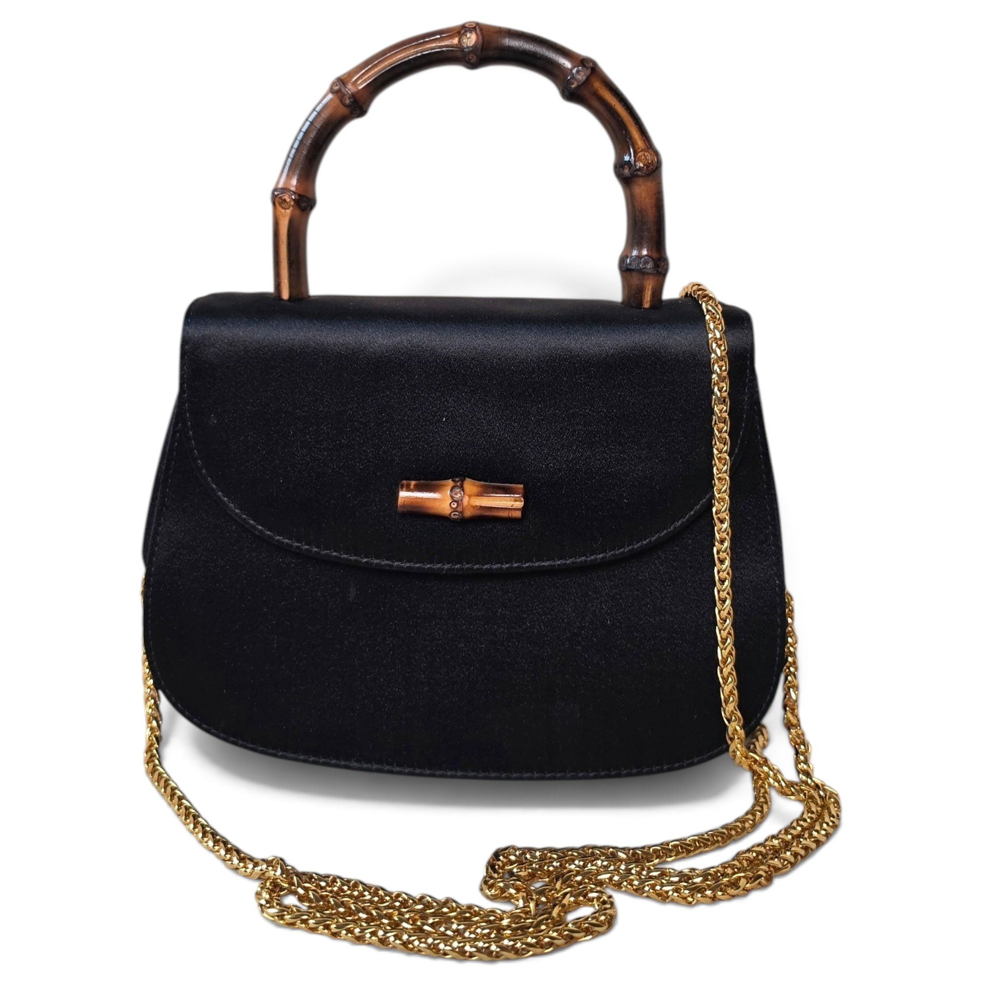Convertible Bamboo Top Handle silk handbag