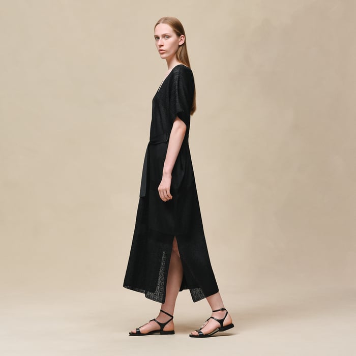 Noir "Chaine d'Ancre" Long Caftan Dress