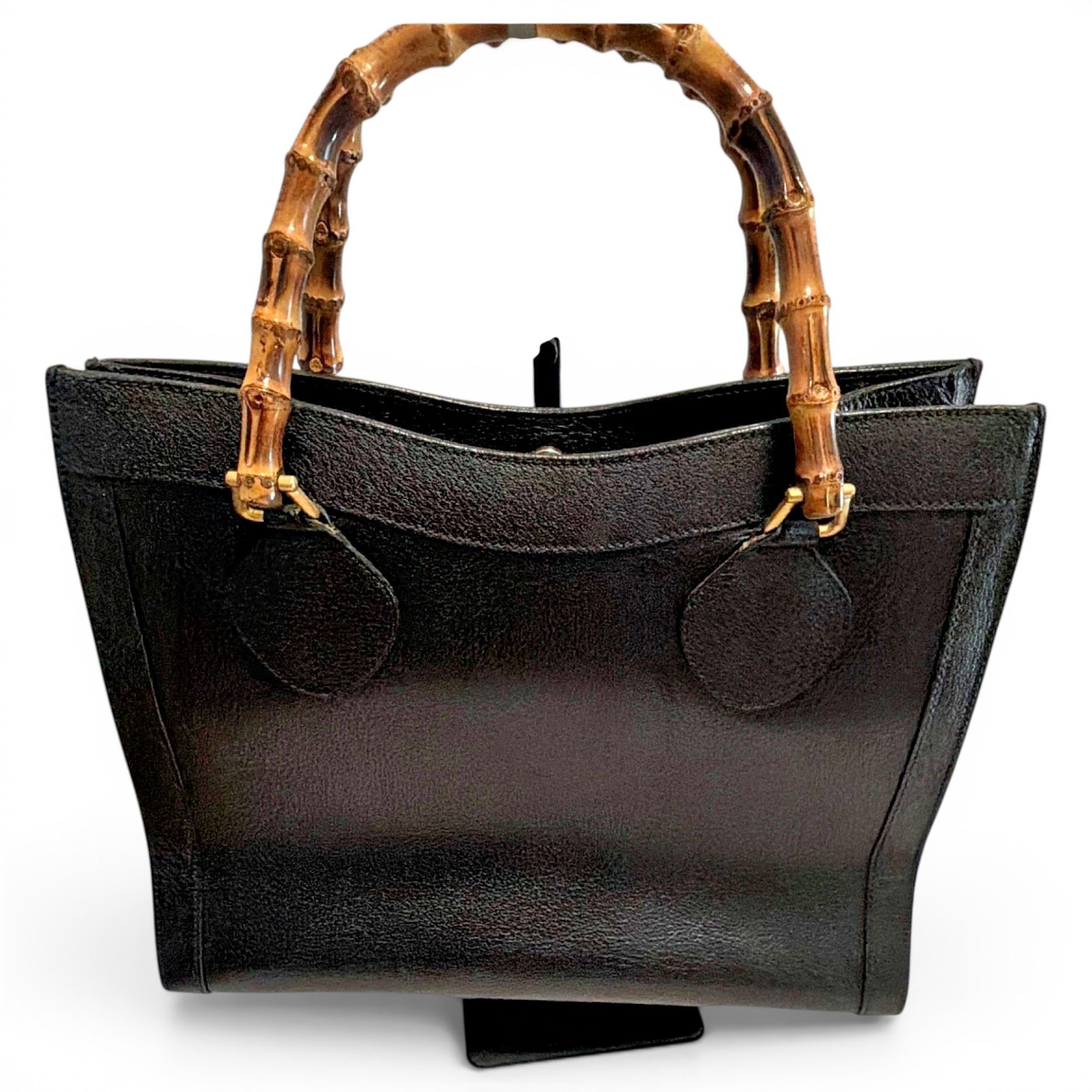 Bamboo Top Handle leather handbag