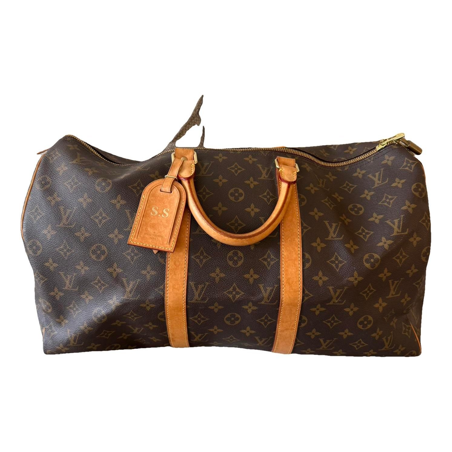 Keepall leather travel bag