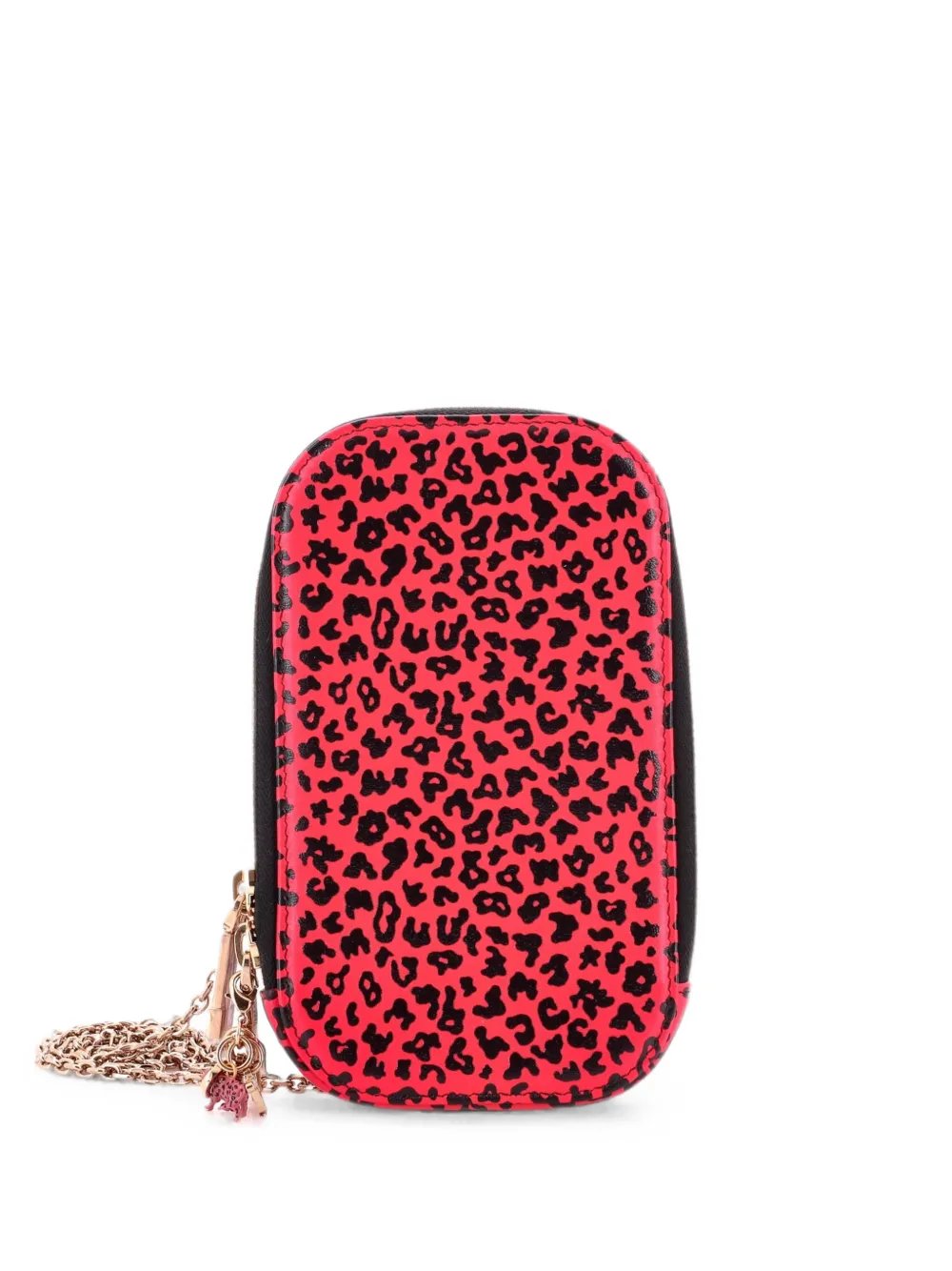 Dior Lady Dior Phone Holder on Chain Printed Leather crossbody bag