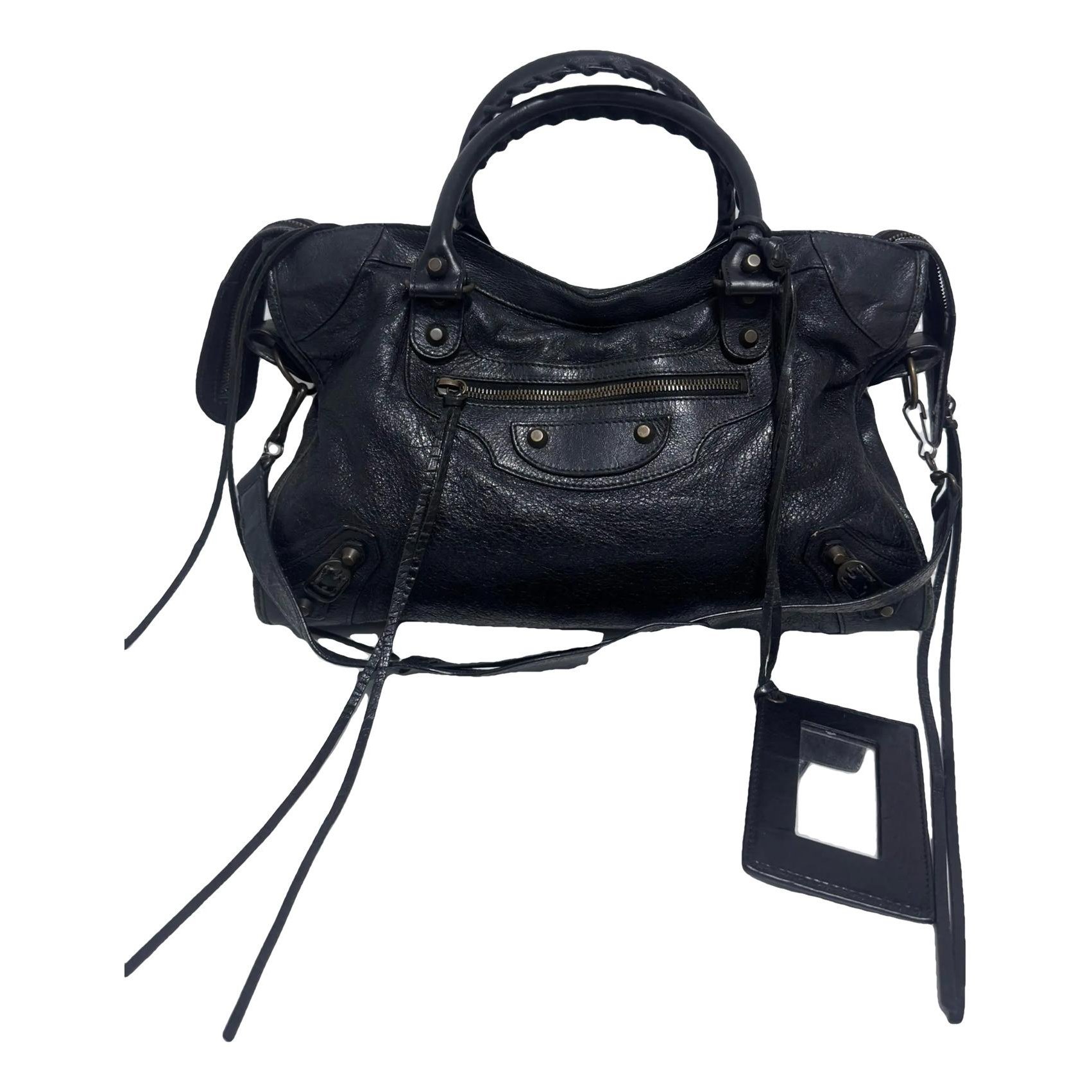 City leather handbag