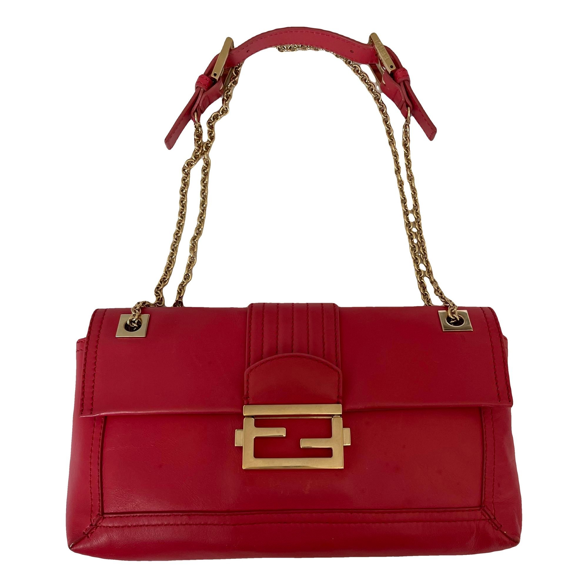 Baguette Chain leather handbag