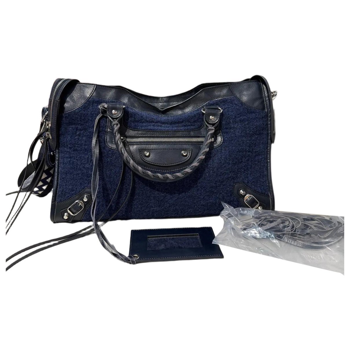 City leather handbag