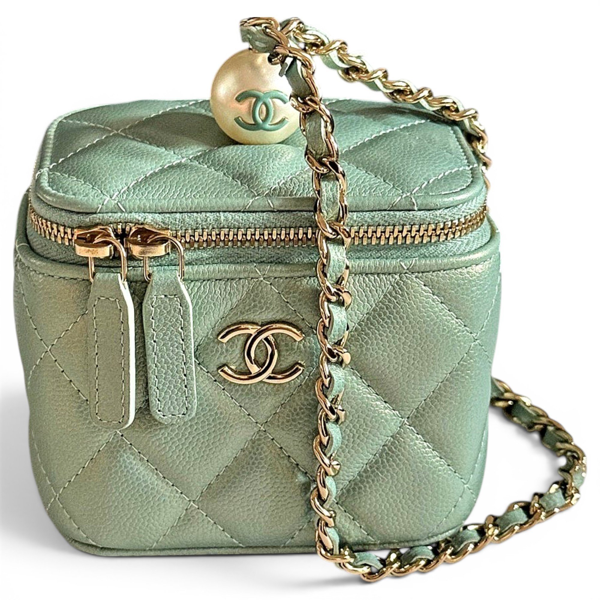 Vanity leather handbag