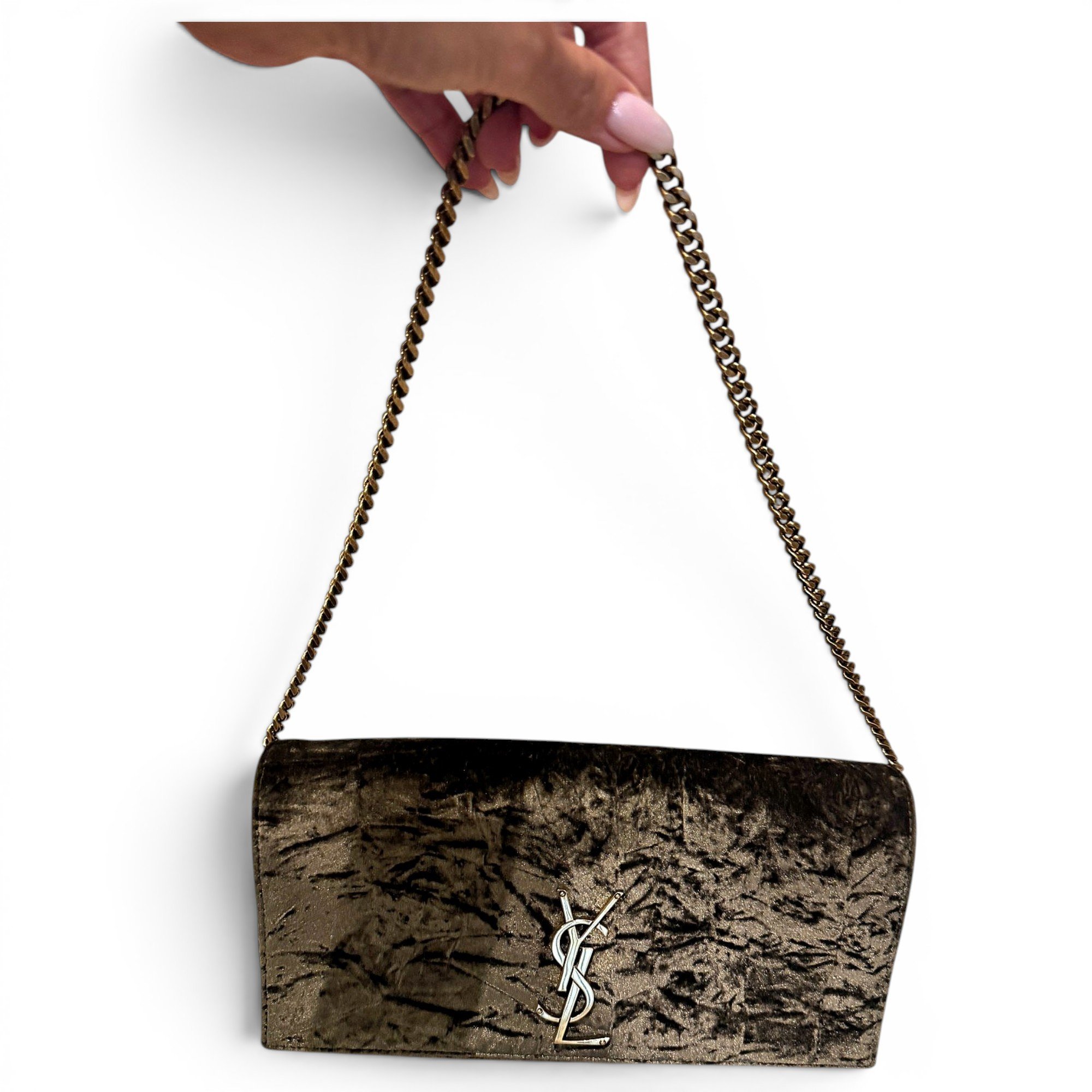 Velvet clutch bag