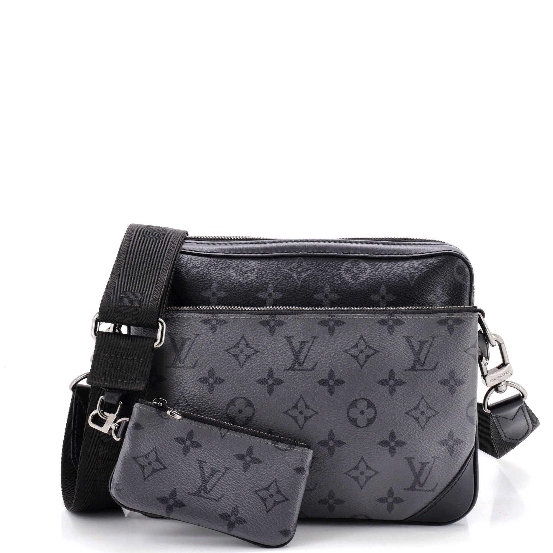 Trio Messenger Bag Reverse Monogram Eclipse Canvas