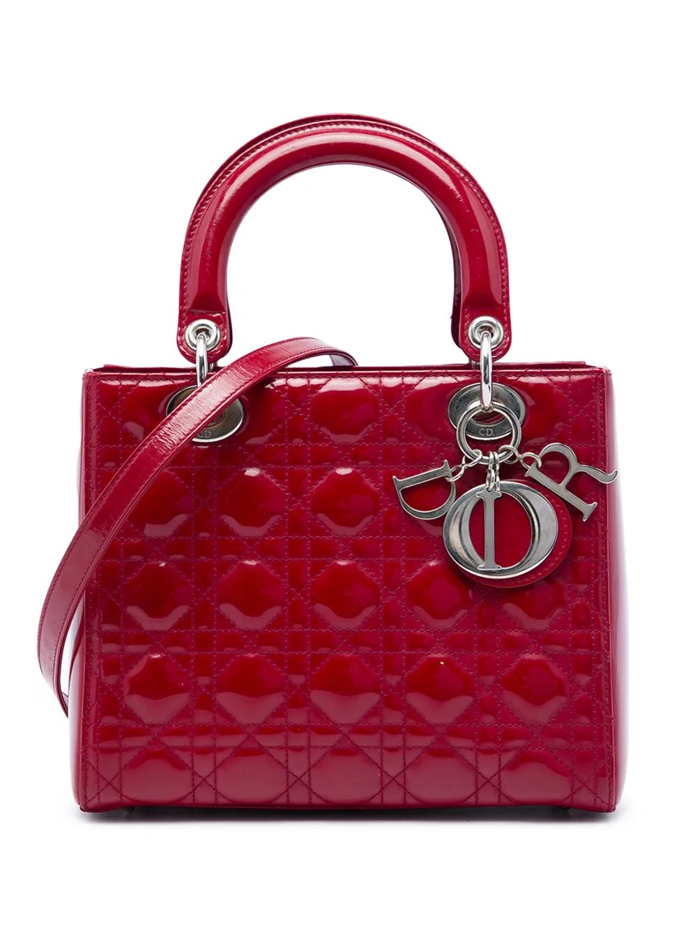 2014 Medium Patent Cannage Lady Dior satchel