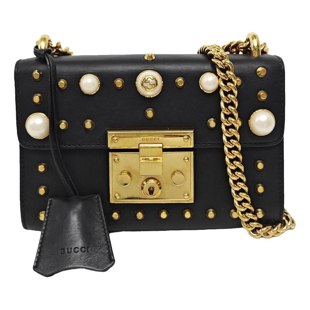 Padlock leather handbag