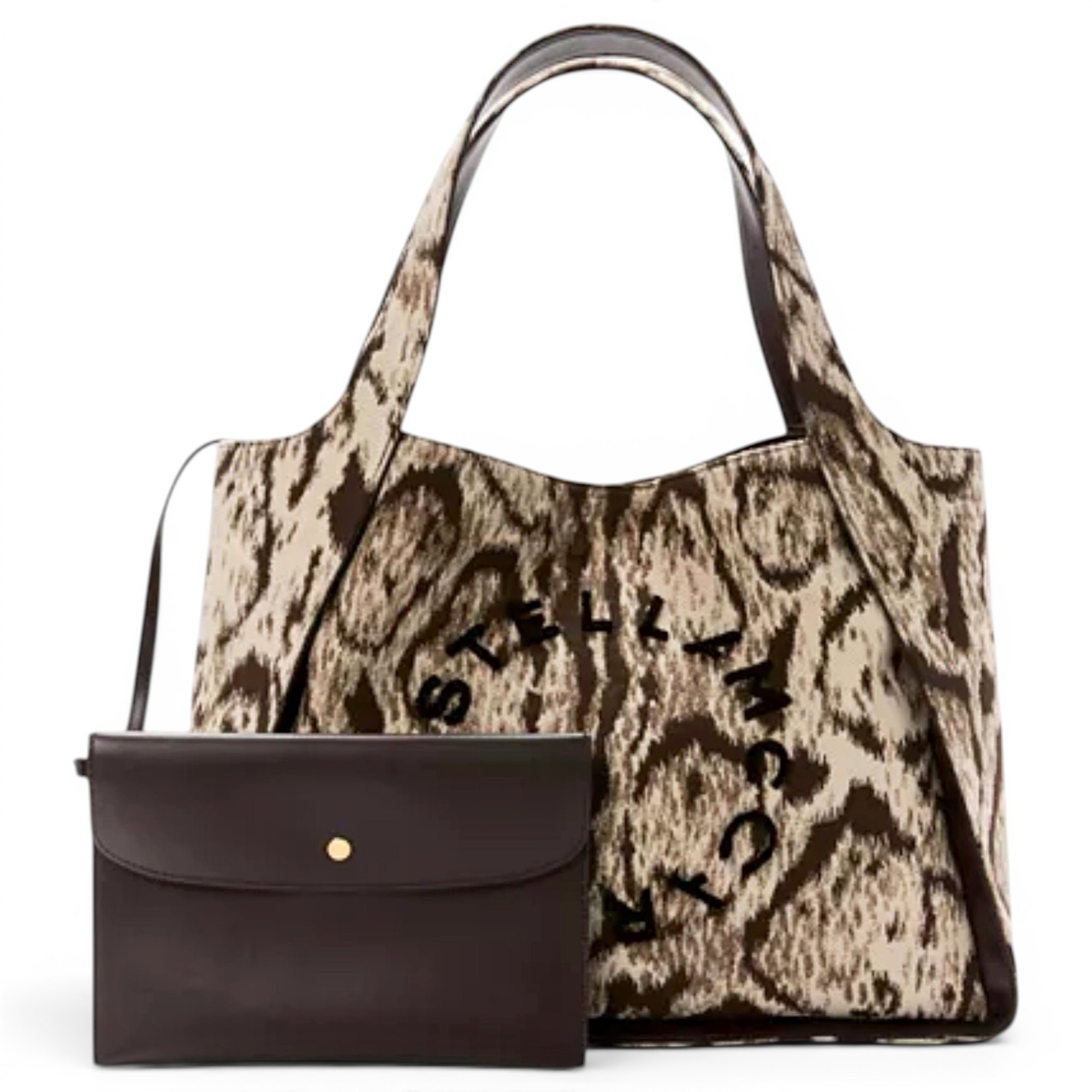 Stella McCartney Logo patent leather tote