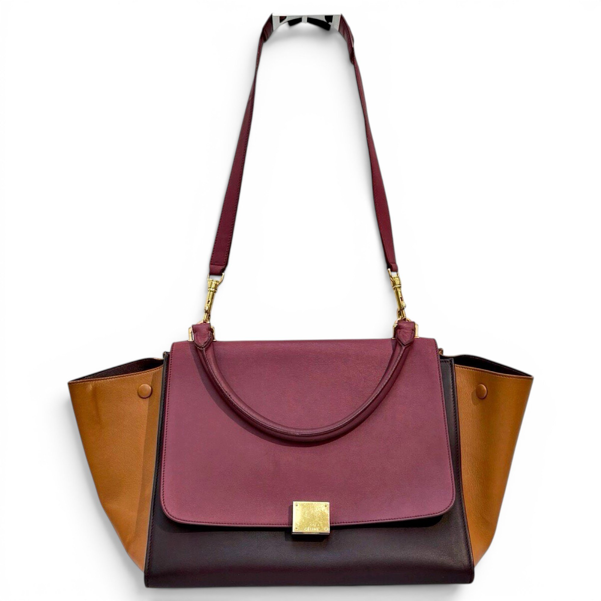 Trapèze leather handbag