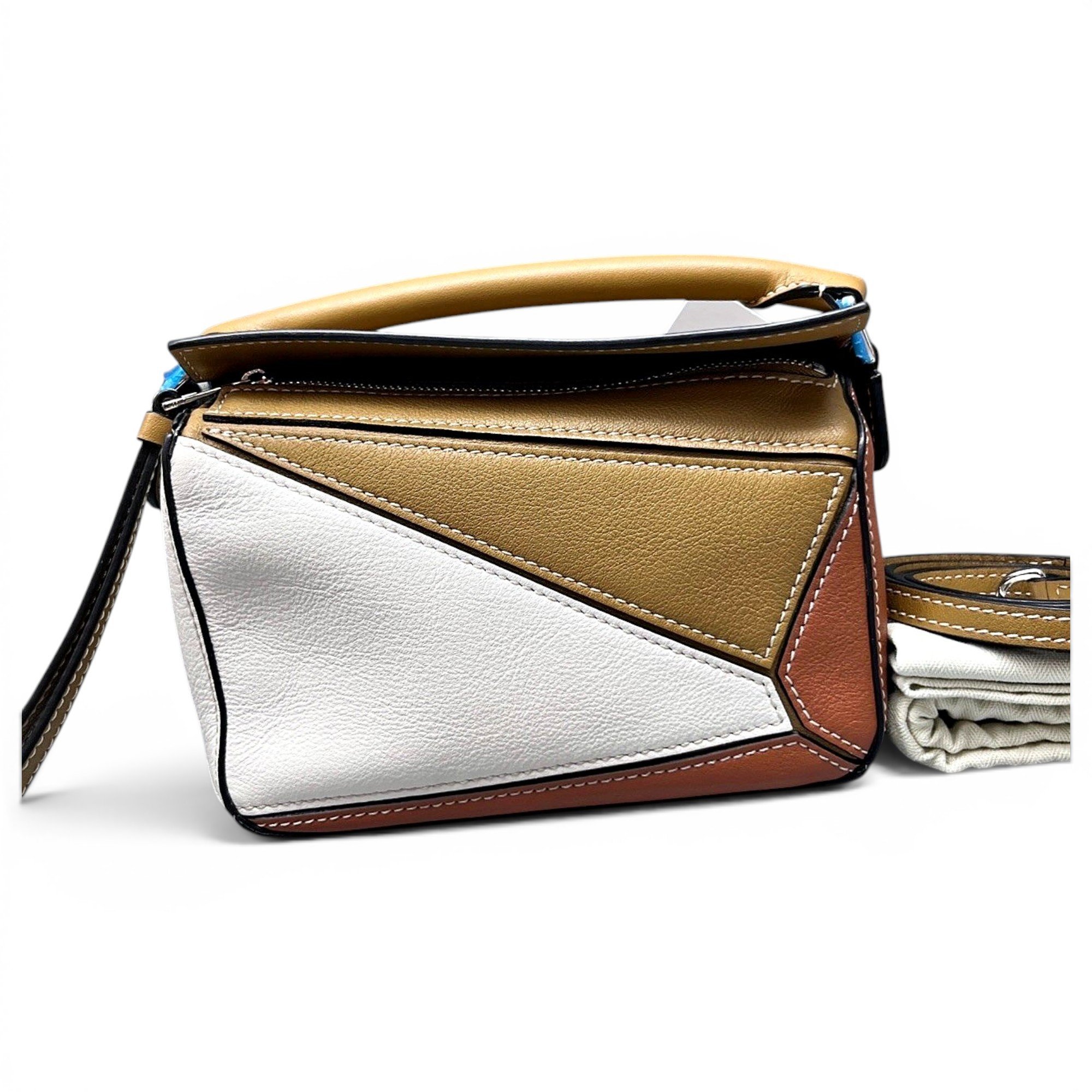 Puzzle leather handbag