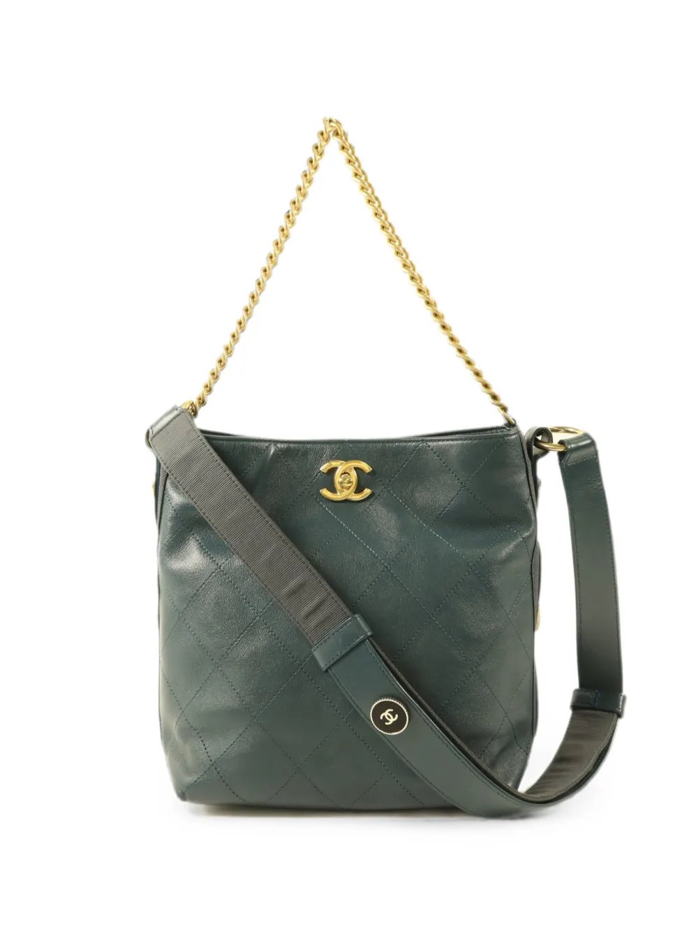 CC turn-lock quilted calfskin shoulder bag