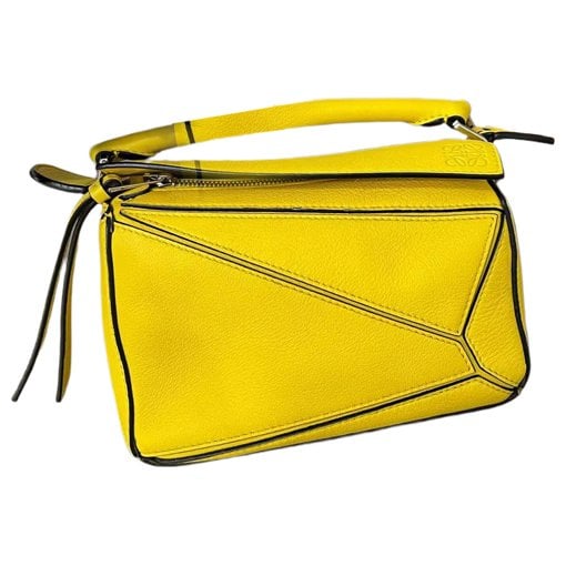 Puzzle leather handbag
