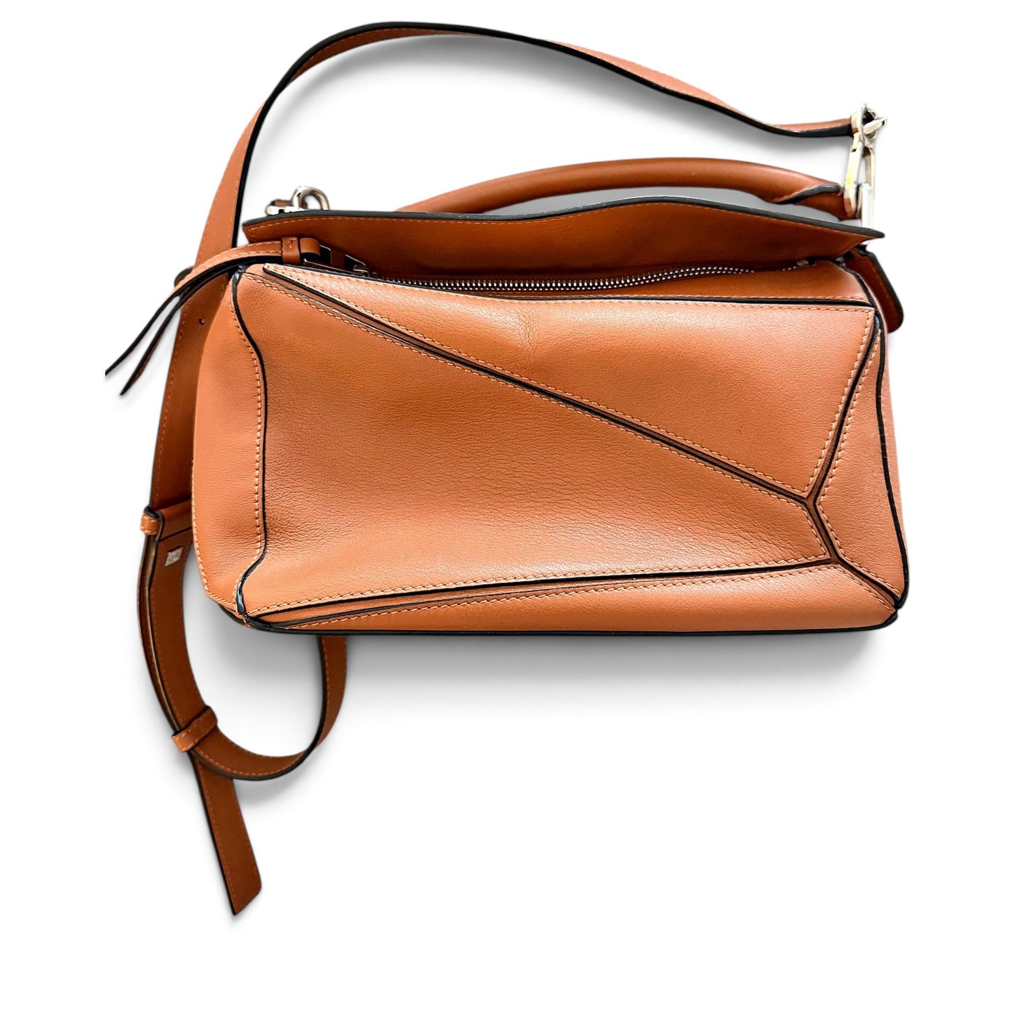 Puzzle leather crossbody bag