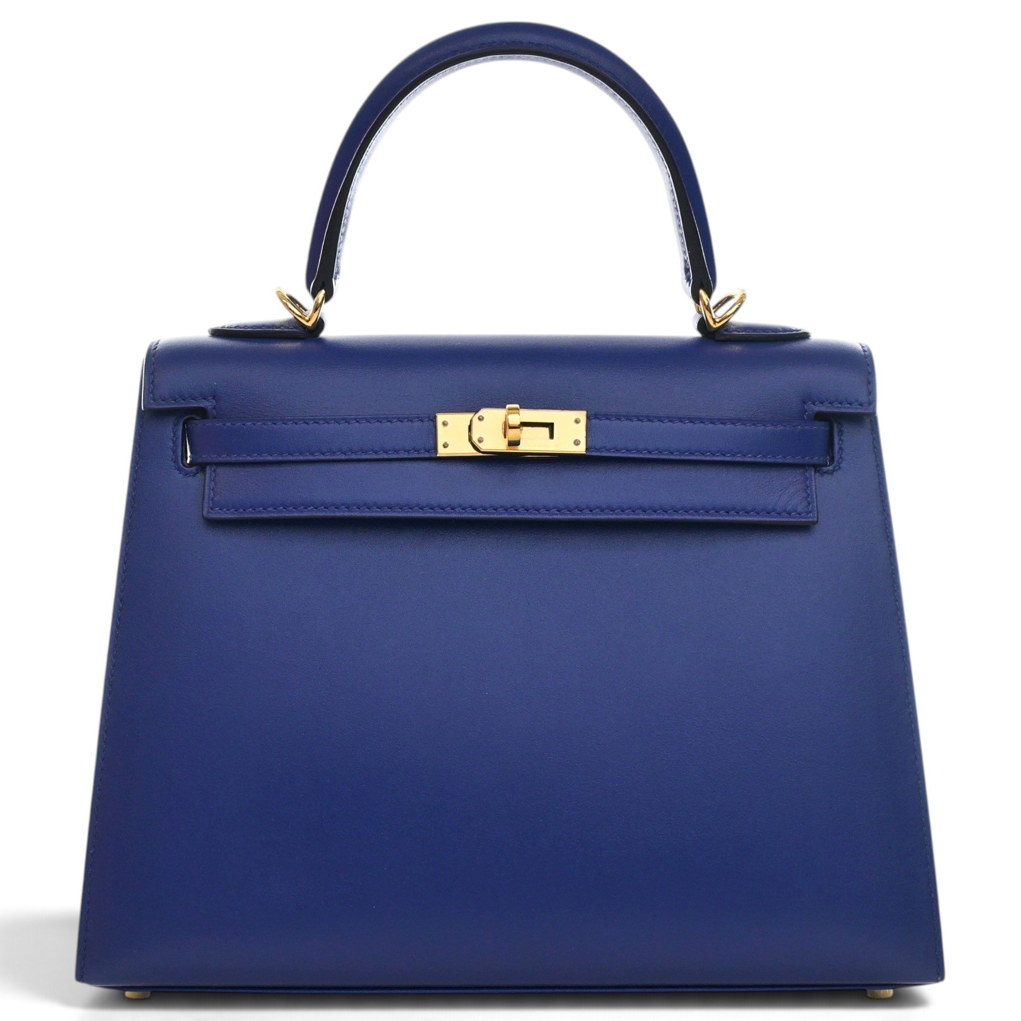 Hermes Kelly 25 Handbag Bleu électrique Tadelakt Leather 2019