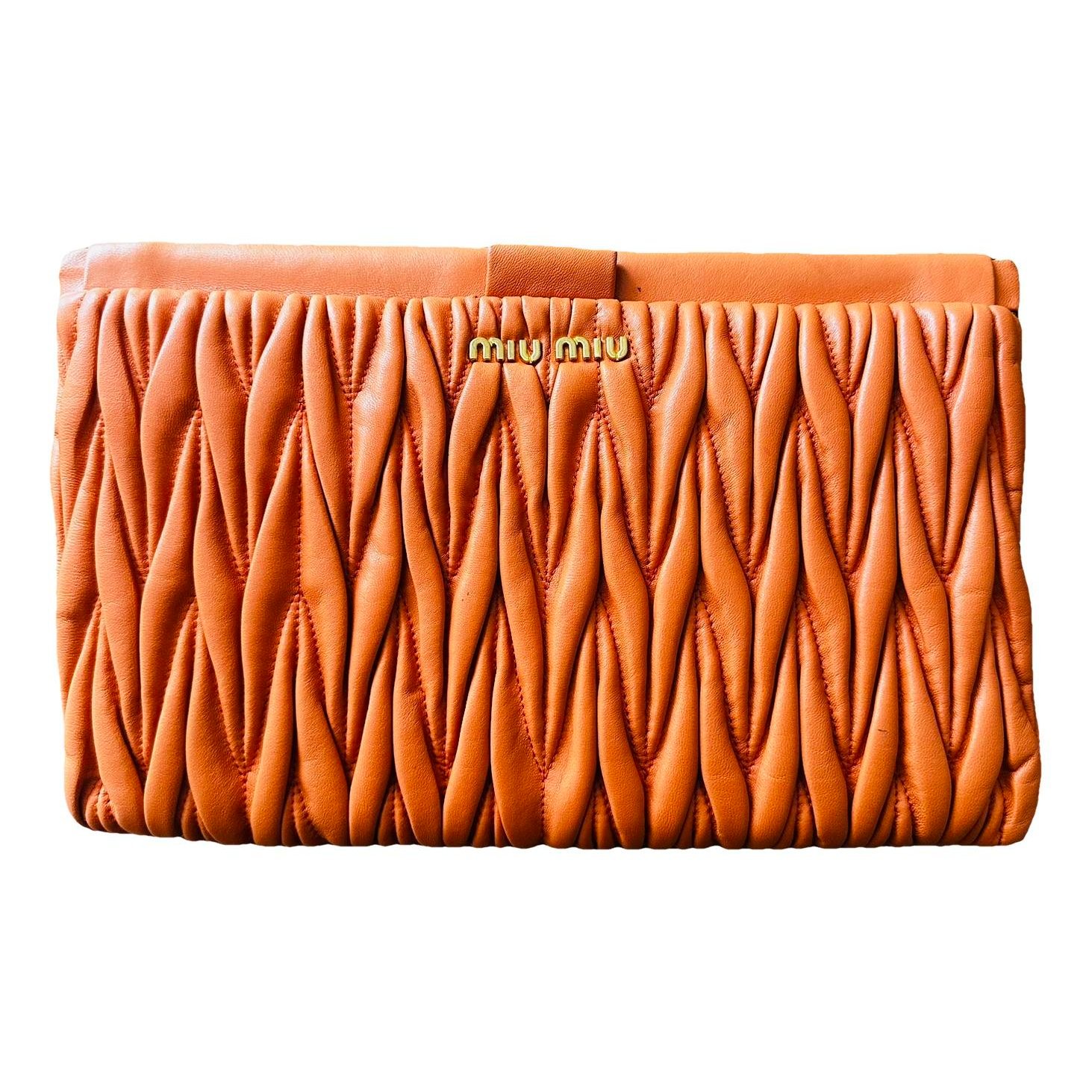 Leather clutch bag