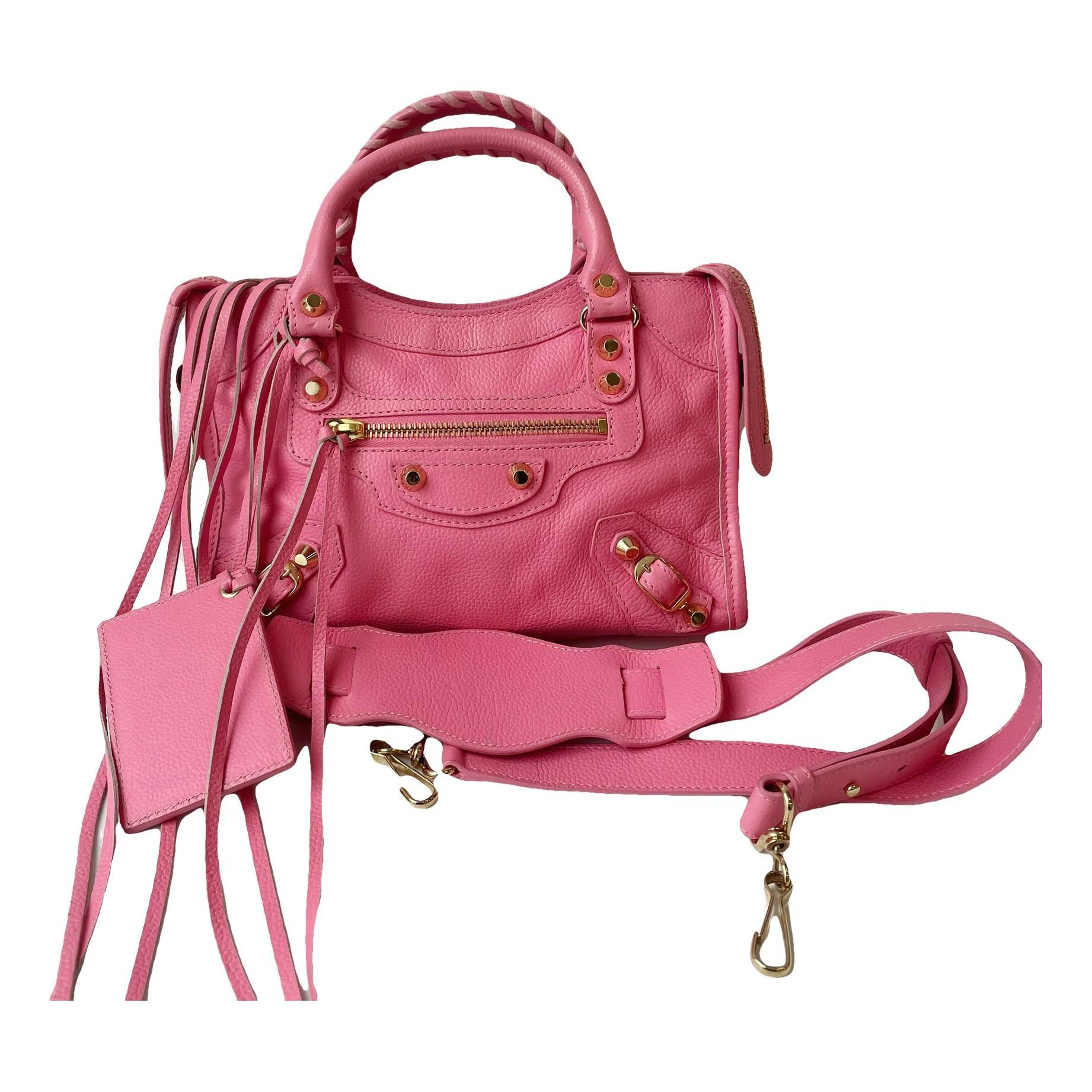 City leather handbag