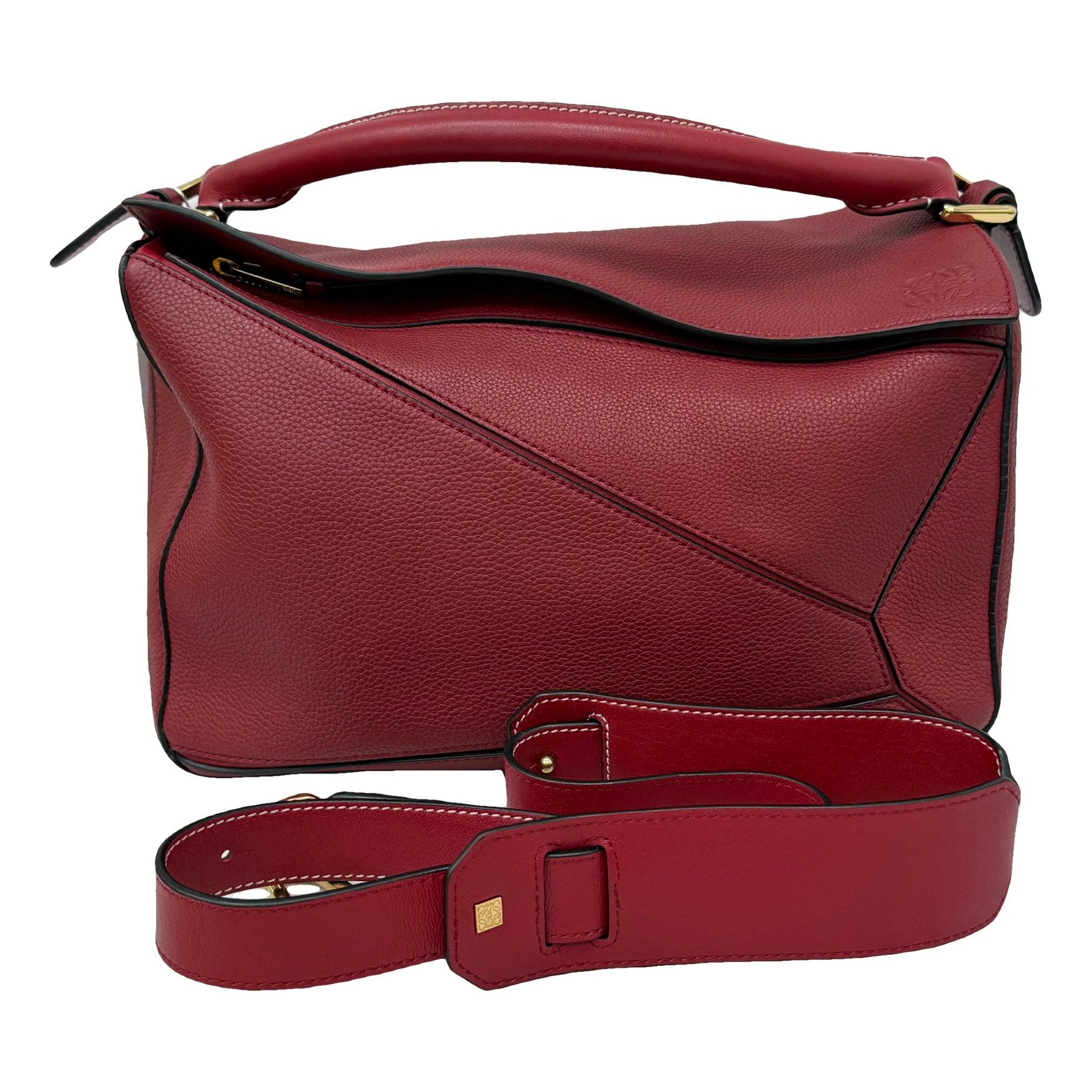 Puzzle leather handbag