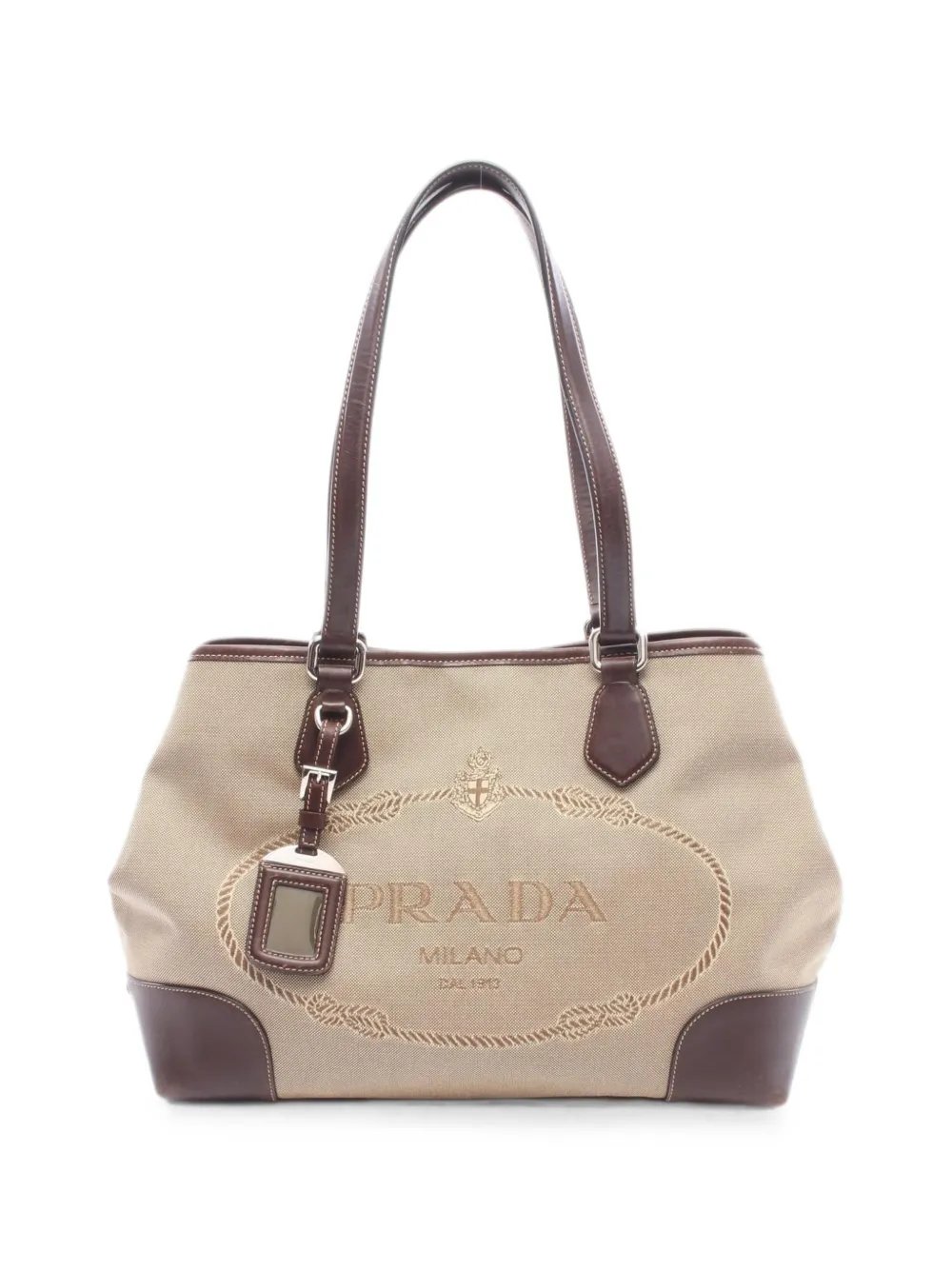 2000s logo jacquard tote bag