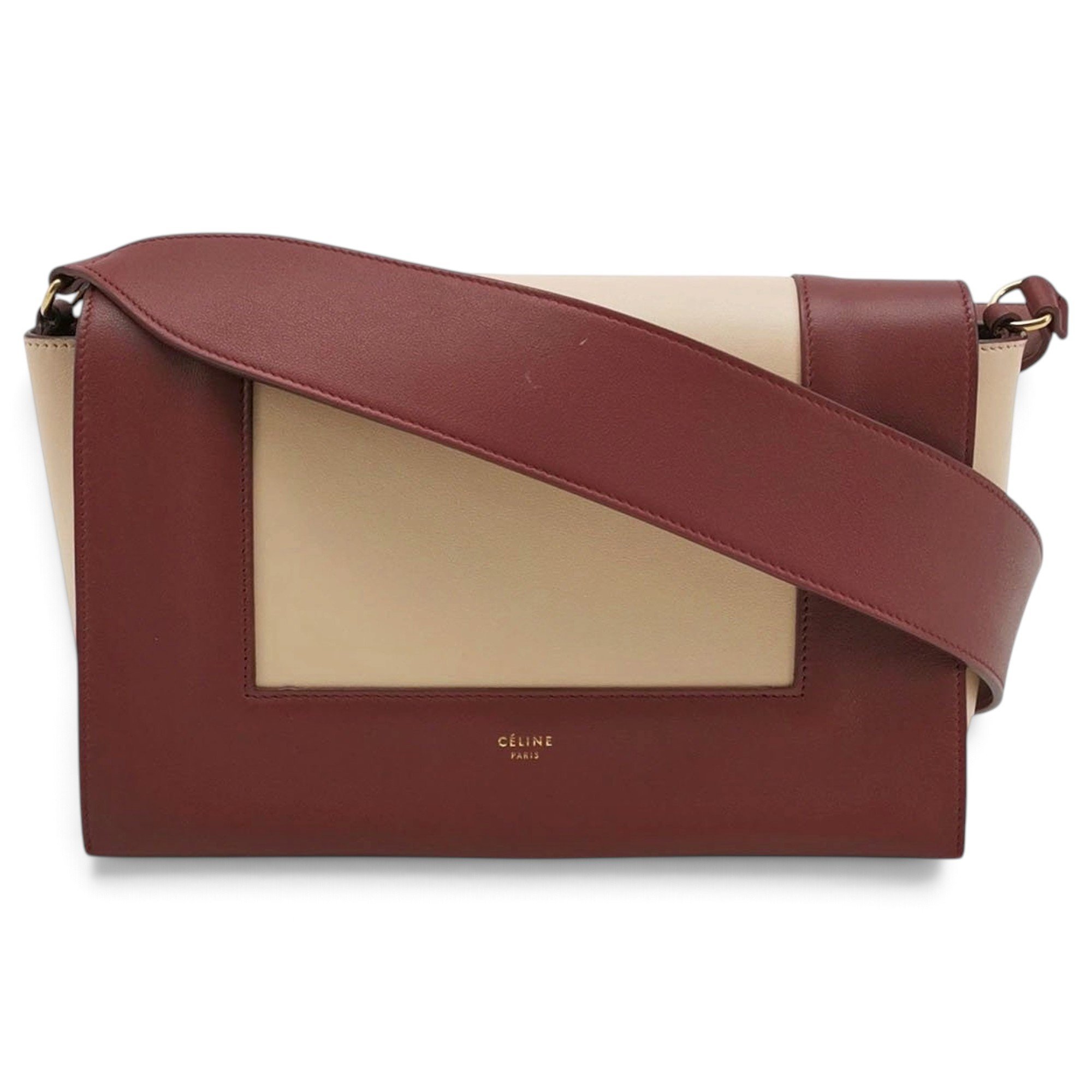 Frame leather handbag